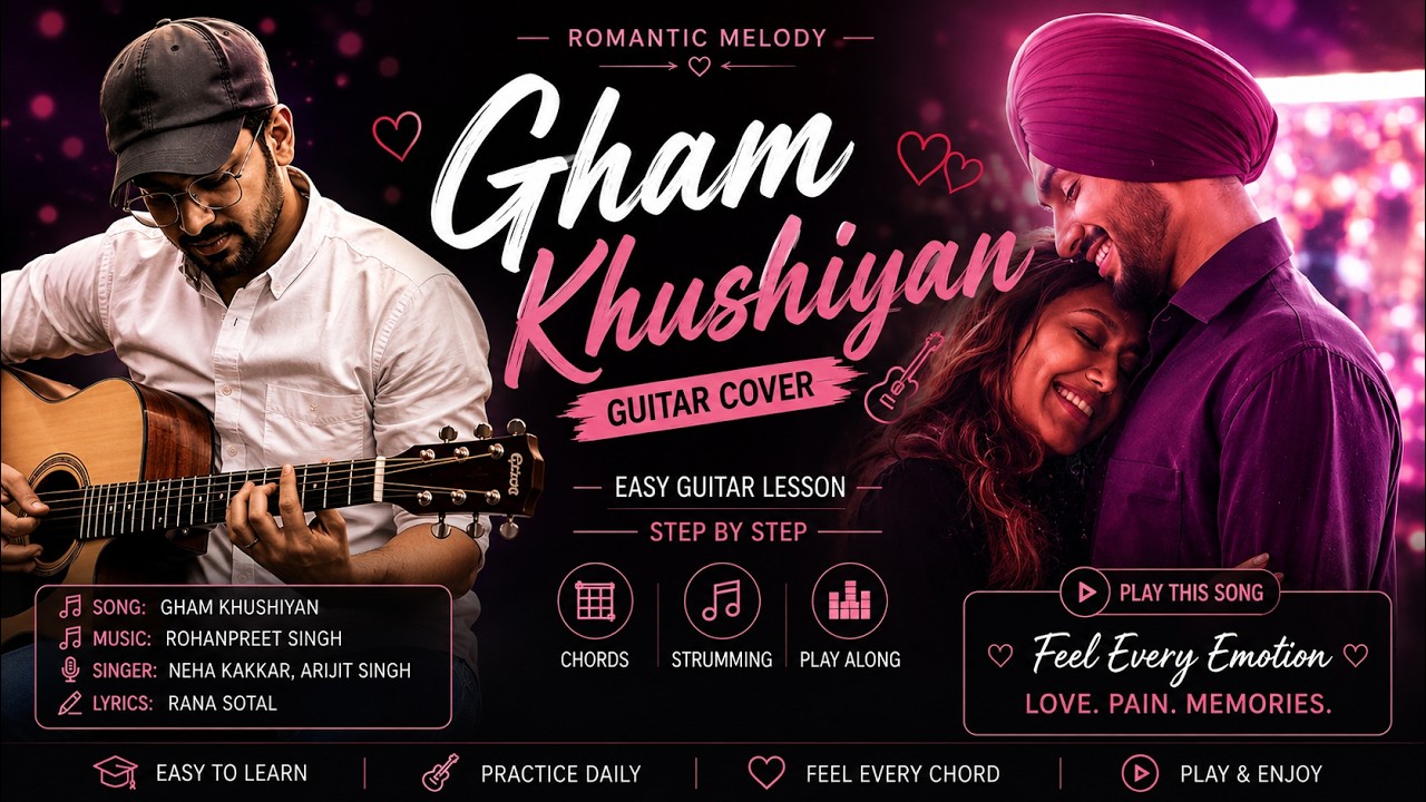 Learn Guitar Chords For Mere Gham Khushiyan Ban Jaate Hai in Less Than 10 Minutes — Rhythm Music Academy